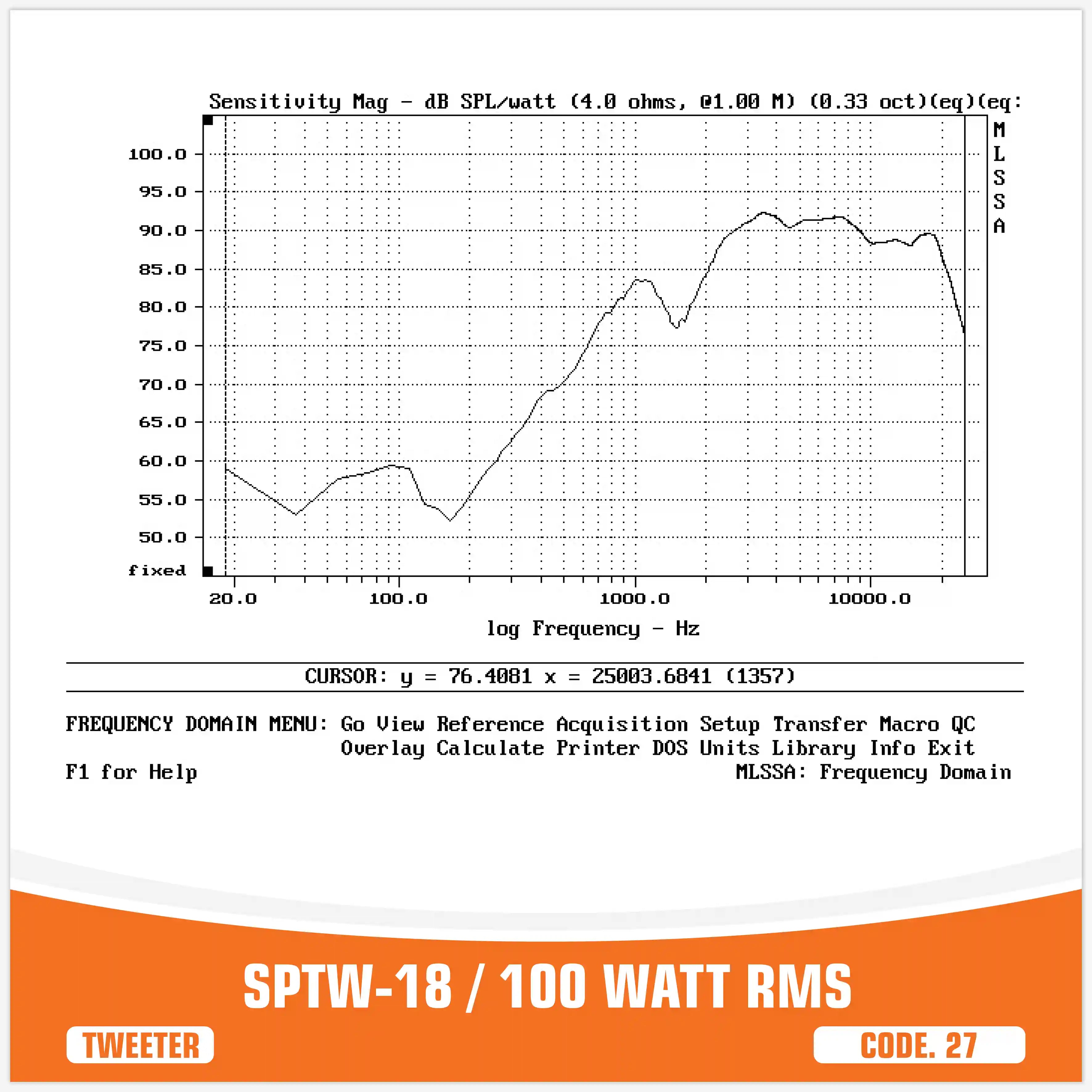 SP TW 18 SET NORMAL TWEETER 100W RMS / 200 WATT MAX (PAIR PRICE)