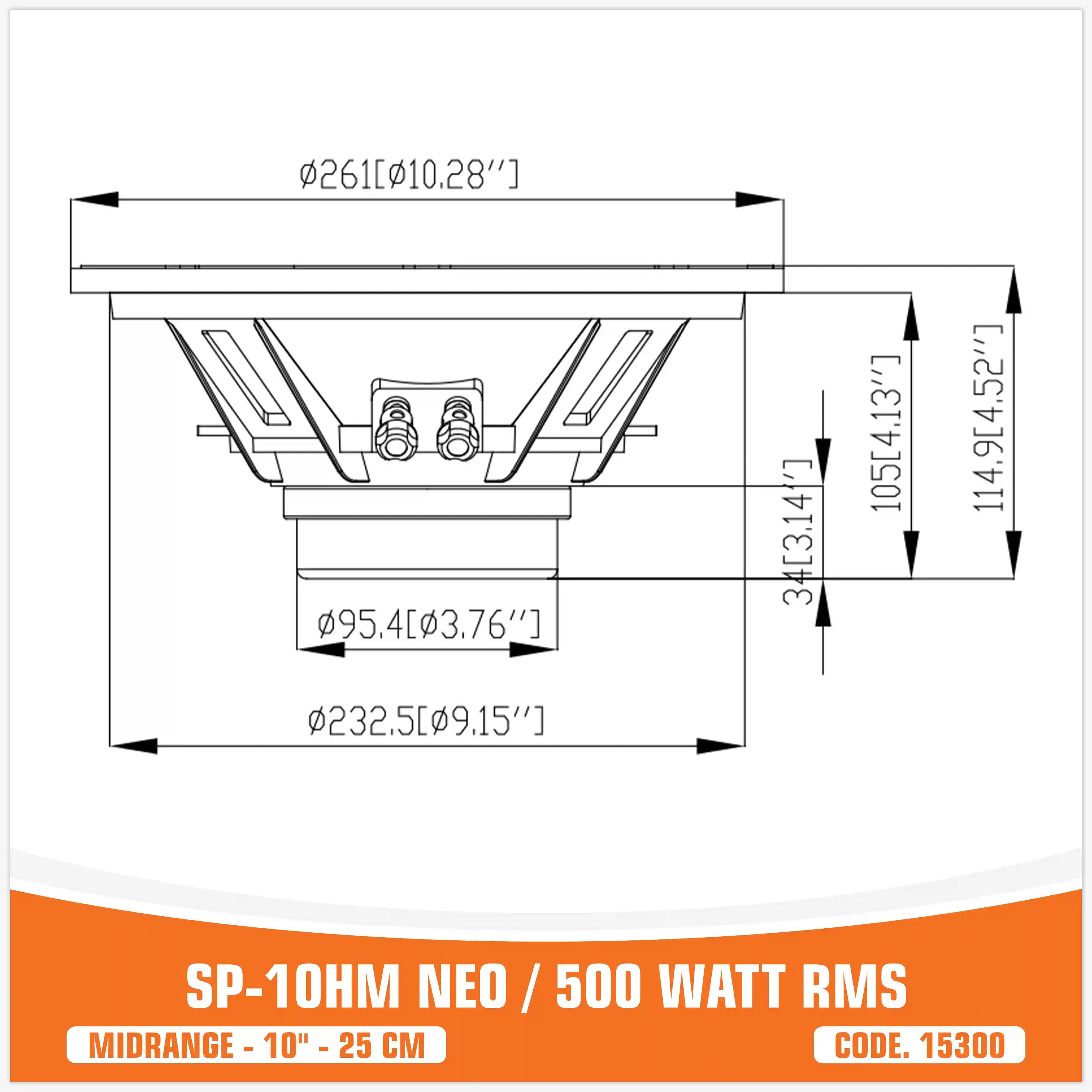 SP 10HM NEW MIDRANGE EXTREME 10"/25CM NEO MAGNET (UNIT PRICE)