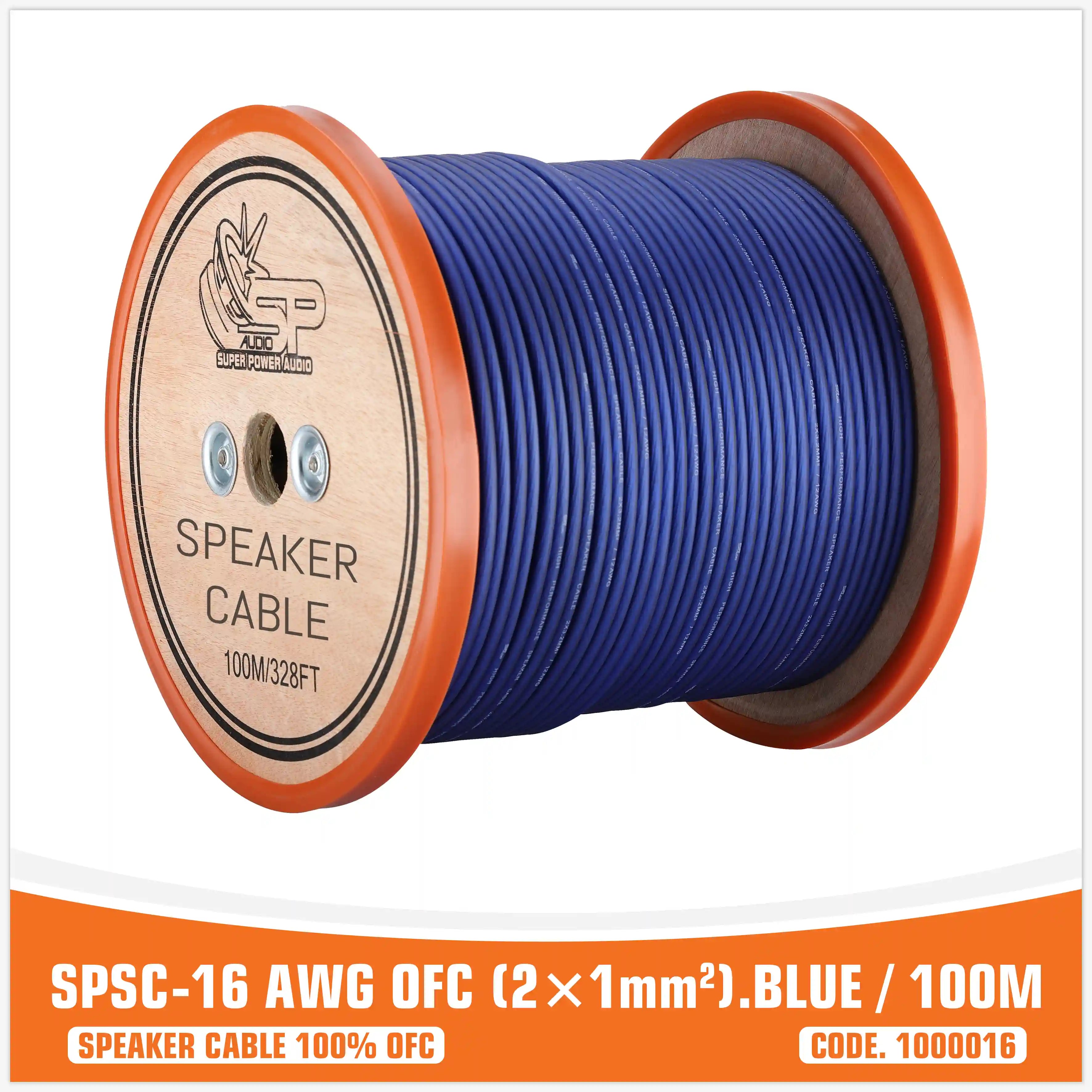 SP 16GA BLUE 100% OFC (100M/SPOOL)