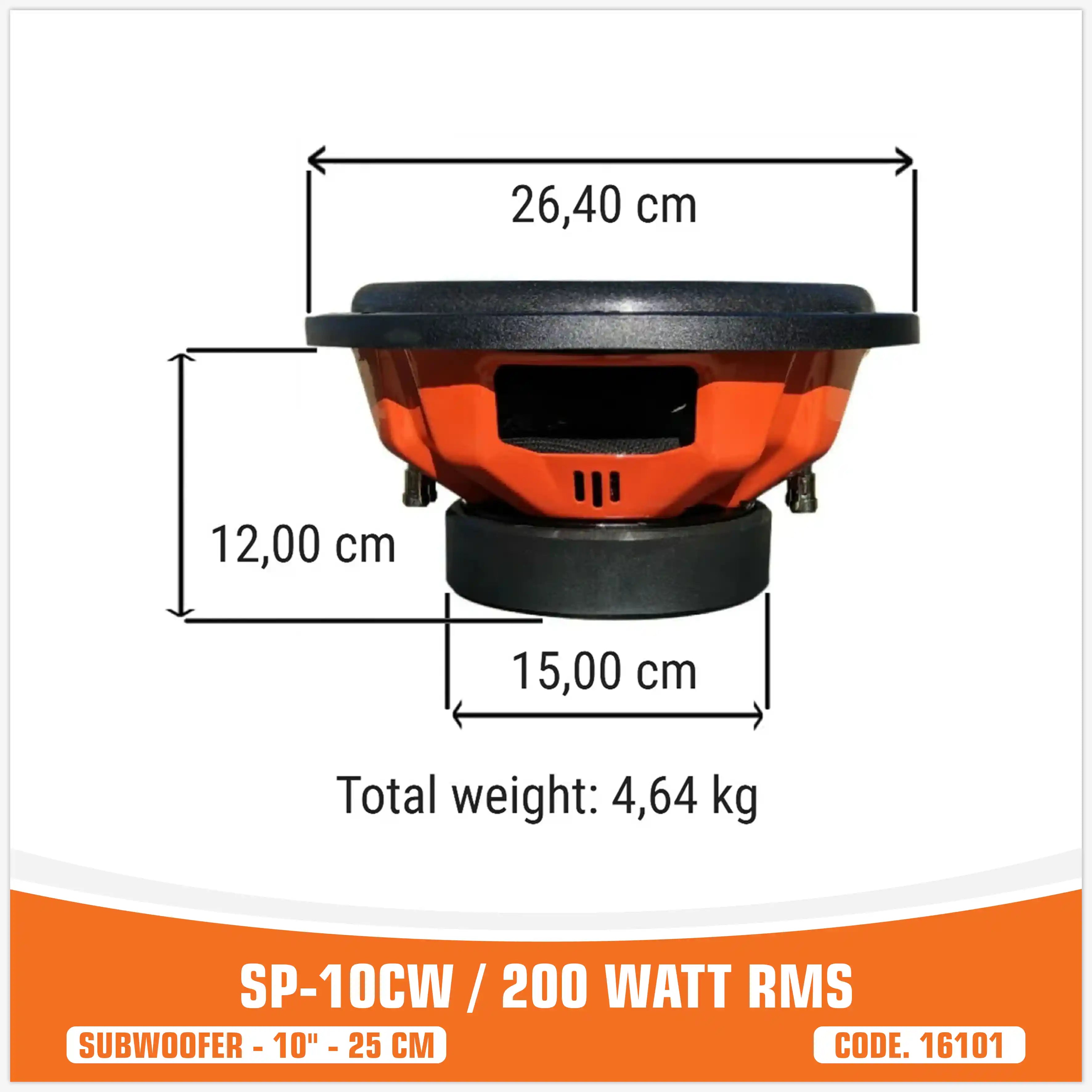 SP 10CW ENTRY LEVEL SUBWOOFER 10"/25CM 200W RMS (UNIT PRICE)