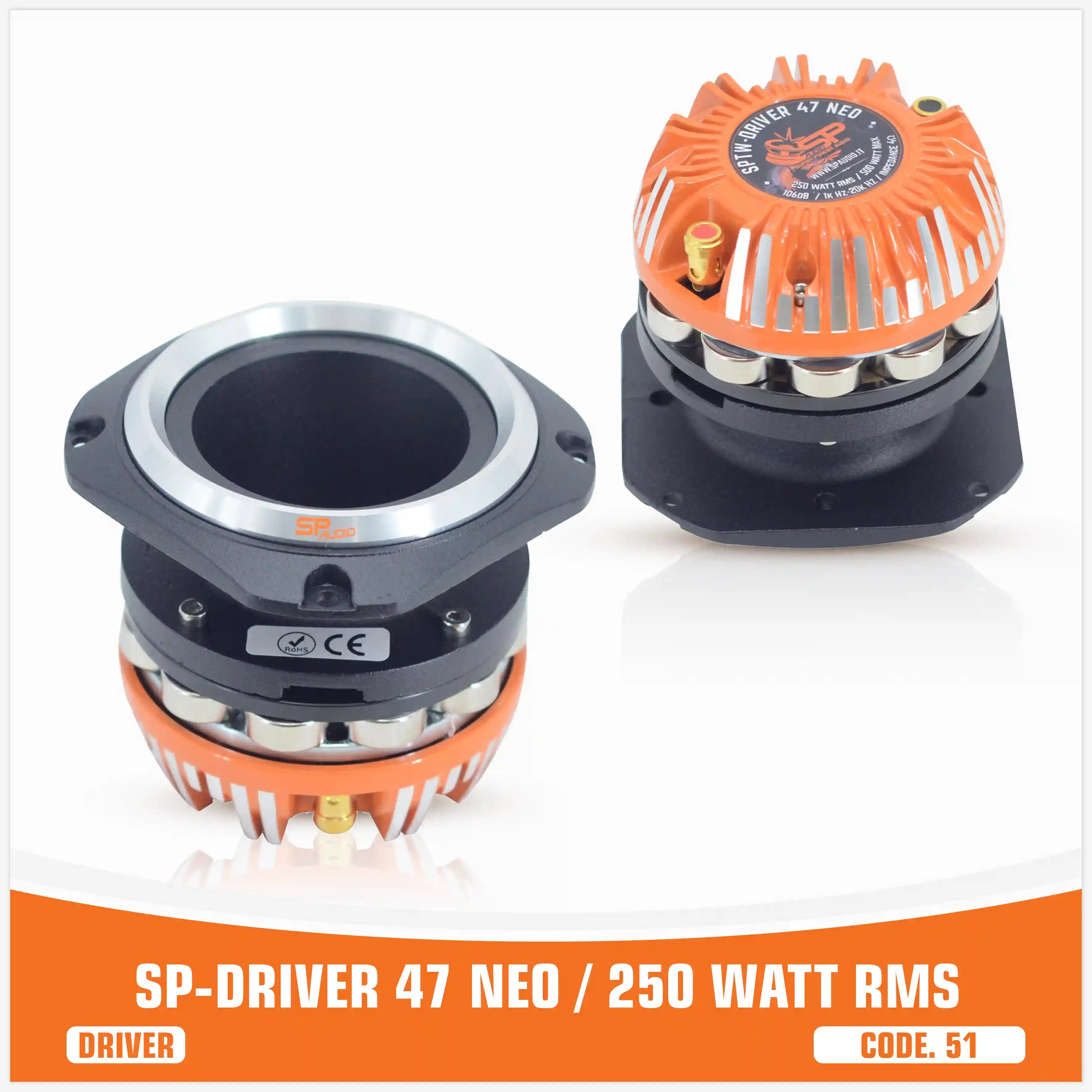 SP DRIVER 47 NEO COMPLETE DRIVER WITH HORN 250W RMS (UNIT PRICE)