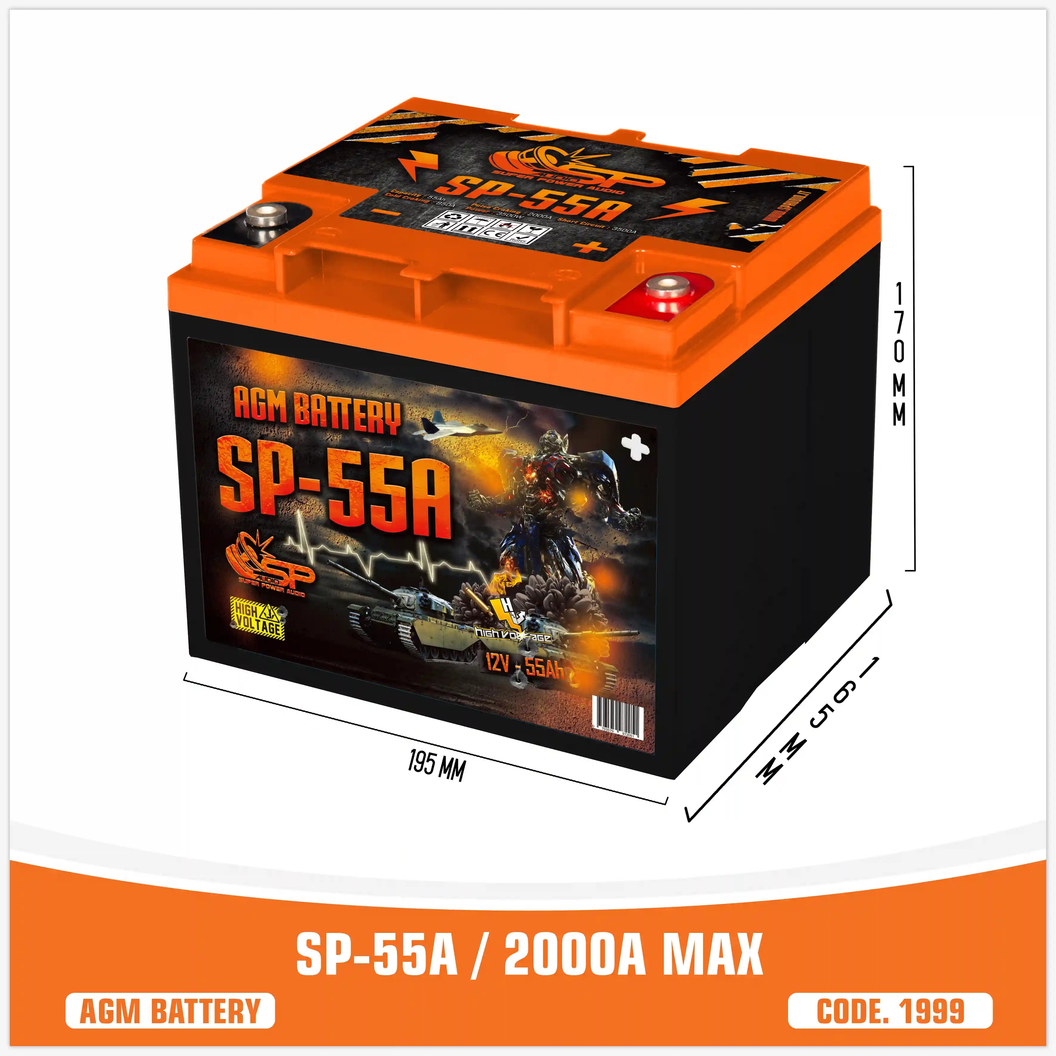SP 55A AGM BATTERY LONG LIFE SPL (UNIT PRICE)