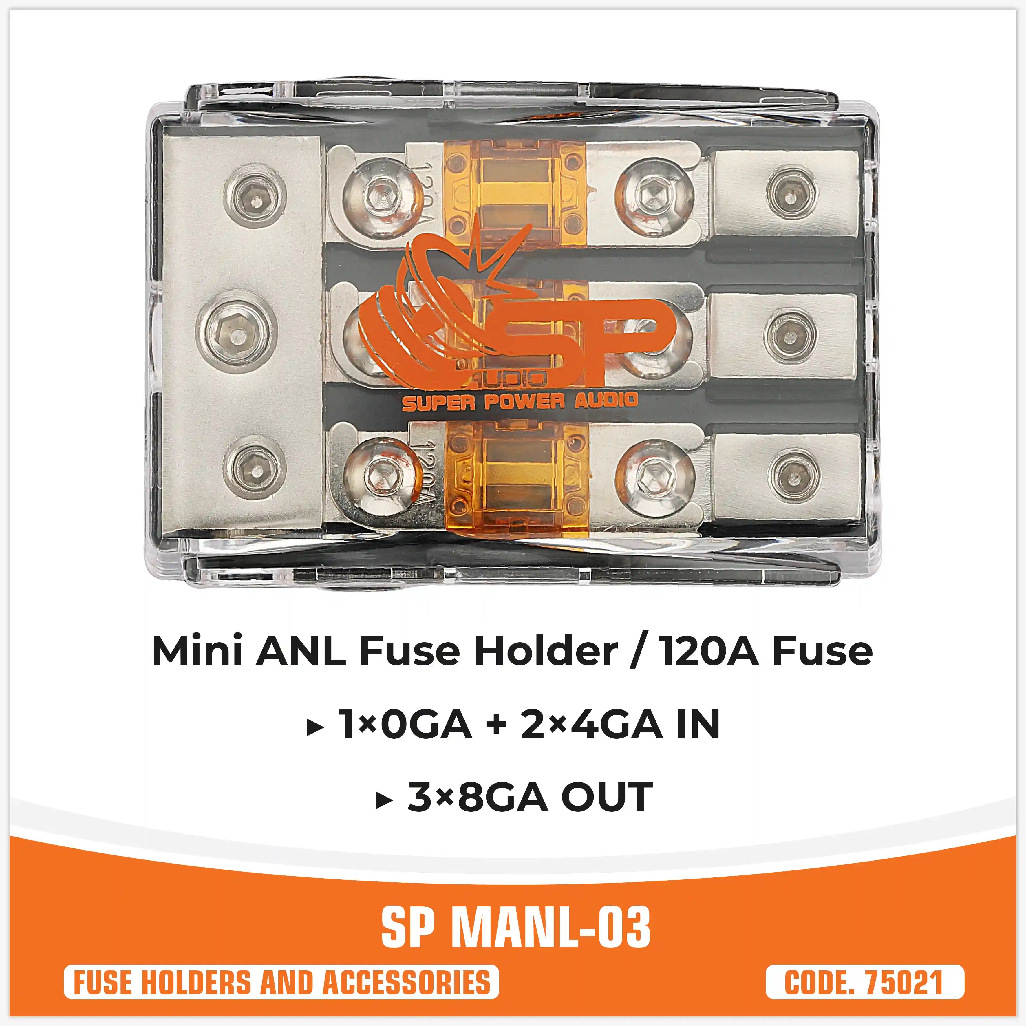 SP MAN 03 FUSEHOLDER 1x0Ga+2x4GA IN + 3x8 GA OUT (UNIT PRICE)