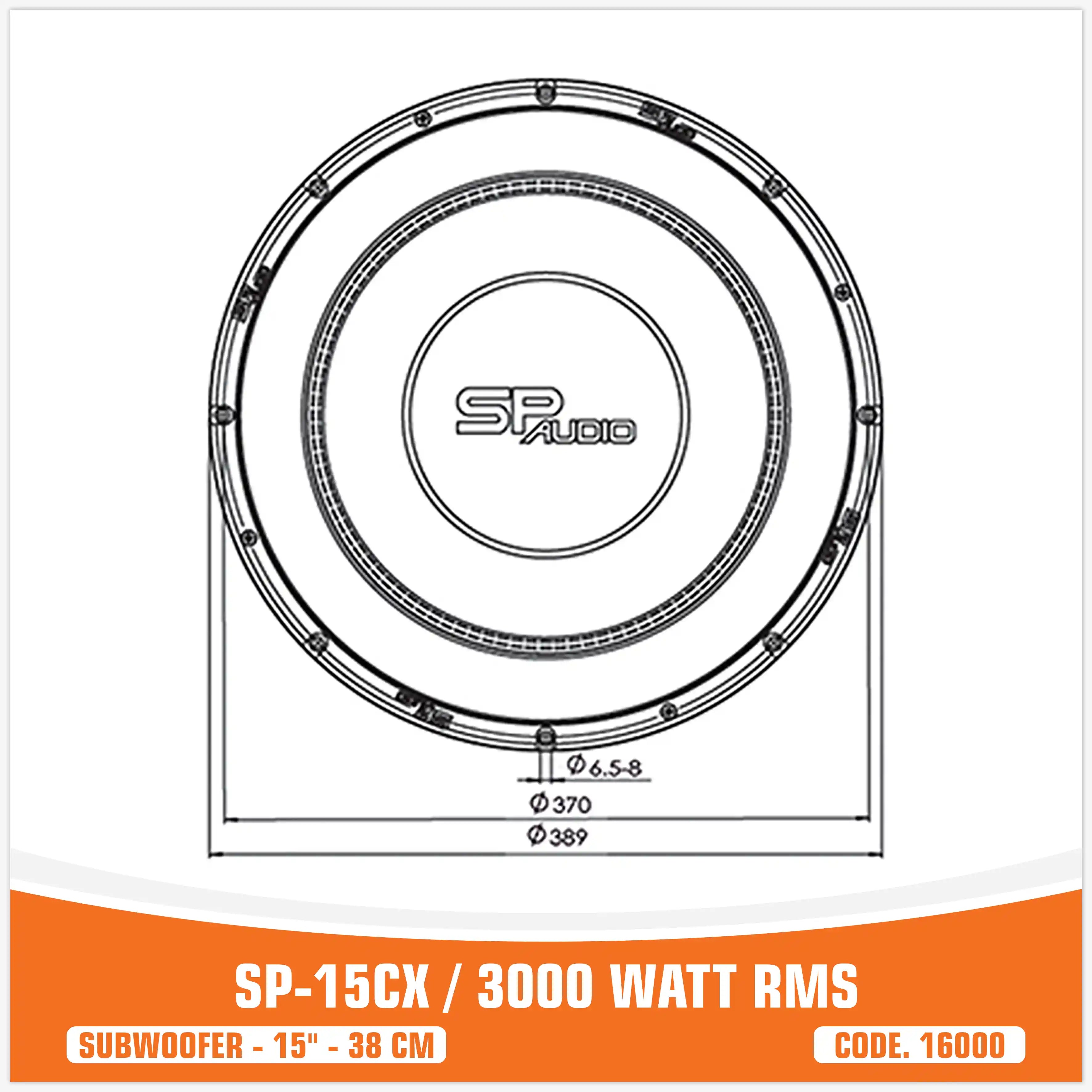 SP 15CX SUBWOOFER 15"/38CM 3000W RMS (UNIT PRICE)