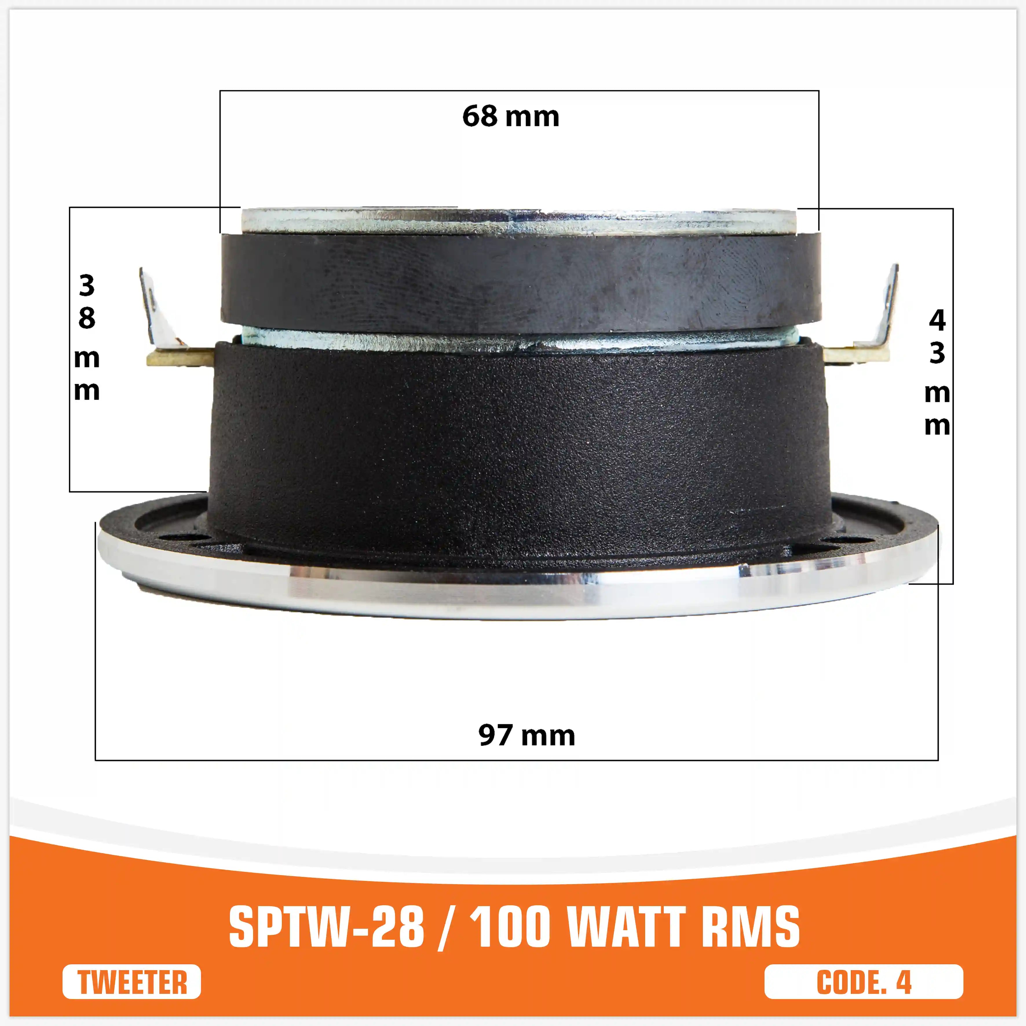SP TW 28 BULLET TWEETER 100W RMS (PAIR PRICE)